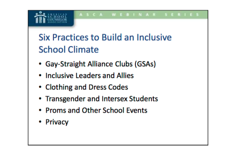 ASCA's 6 Practices for Inclusive School Climate